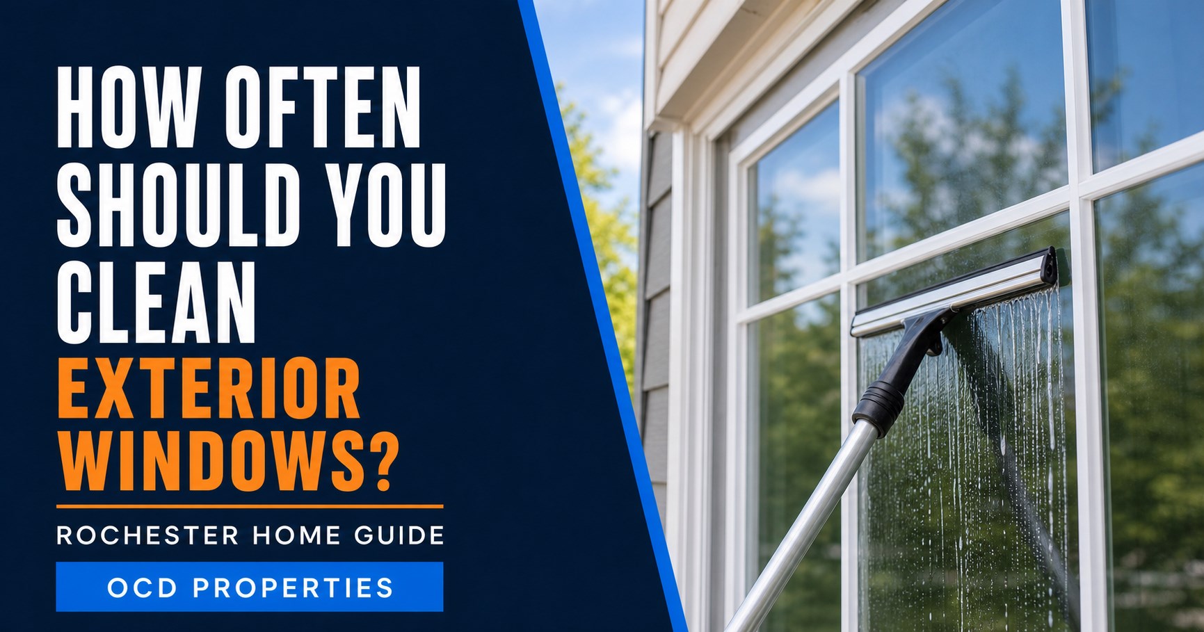 Exterior window cleaning at a Rochester area home