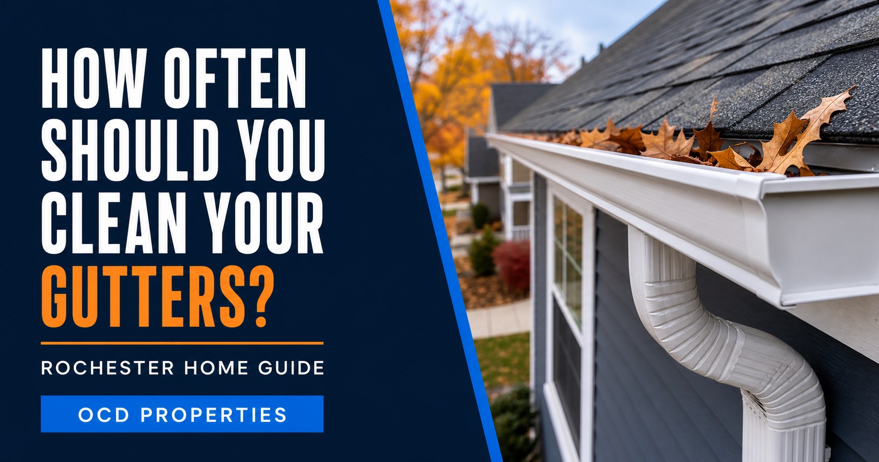 OCD Properties guide to gutter cleaning timing in Rochester